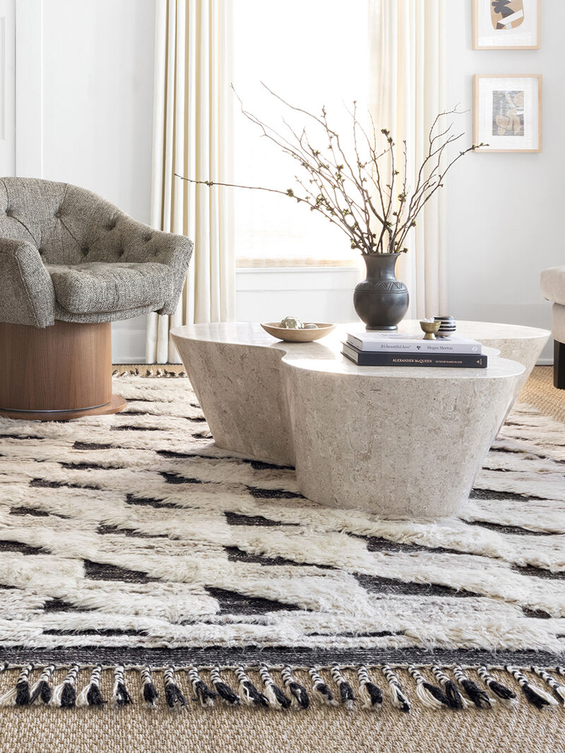 Khalid KF02 Natural/Black 5'6" x 8'6" Rug