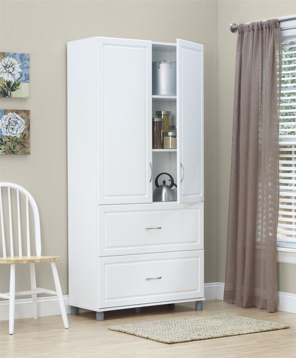 Kendall 36" 2 Door/2 Drawer Storage Cabinet, White