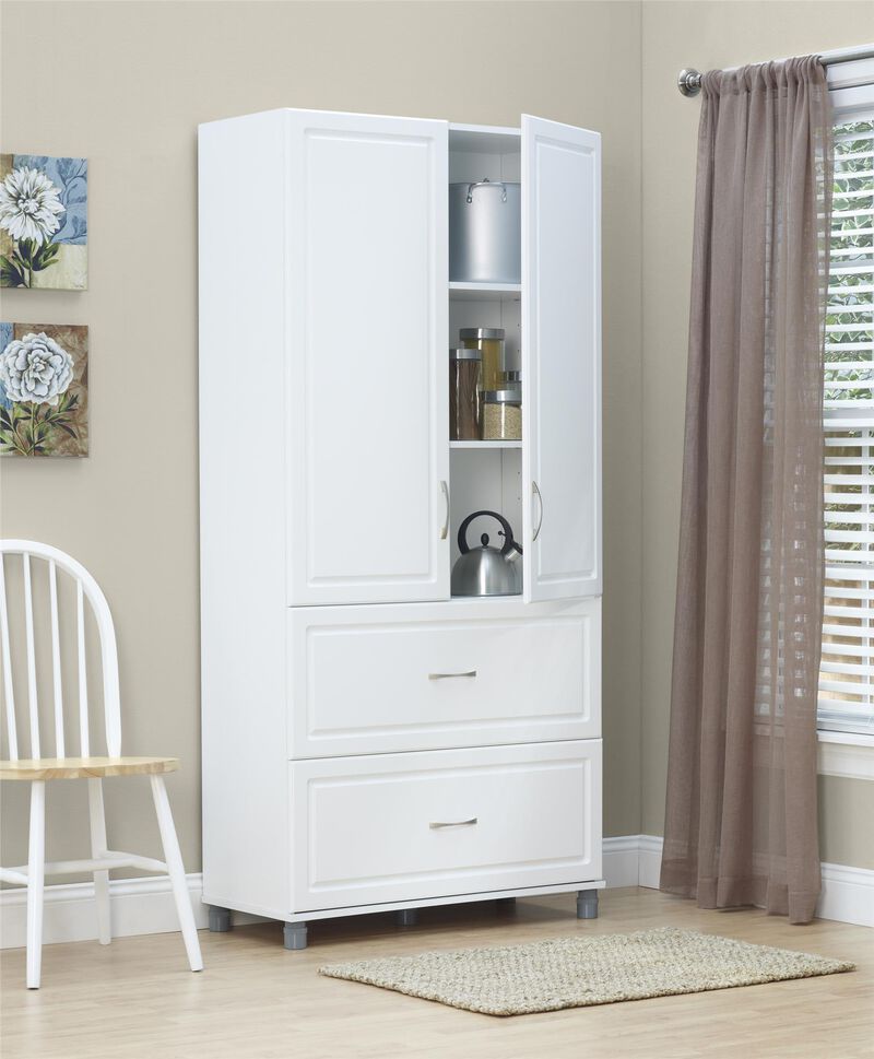 Kendall 36" 2 Door/2 Drawer Storage Cabinet, White