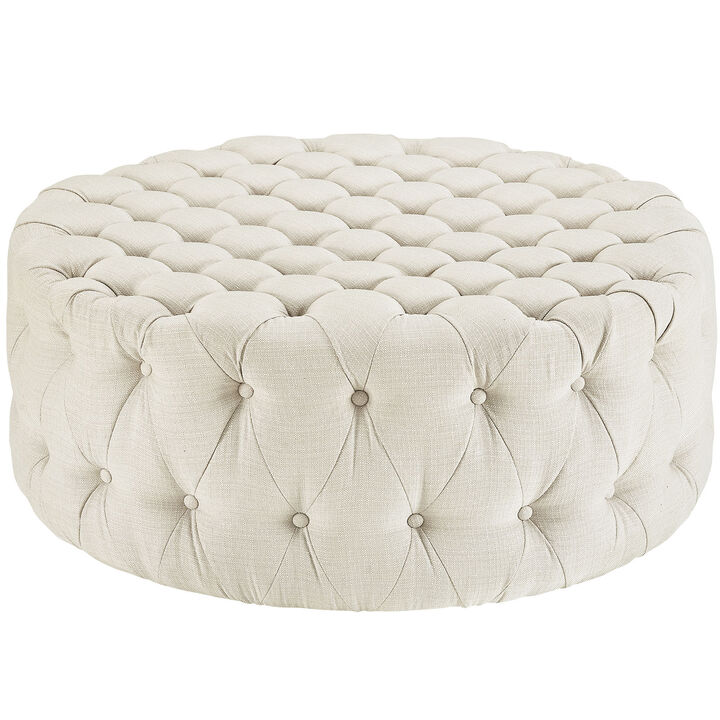 Amour Upholstered Fabric Ottoman Gray EEI-2225-LGR