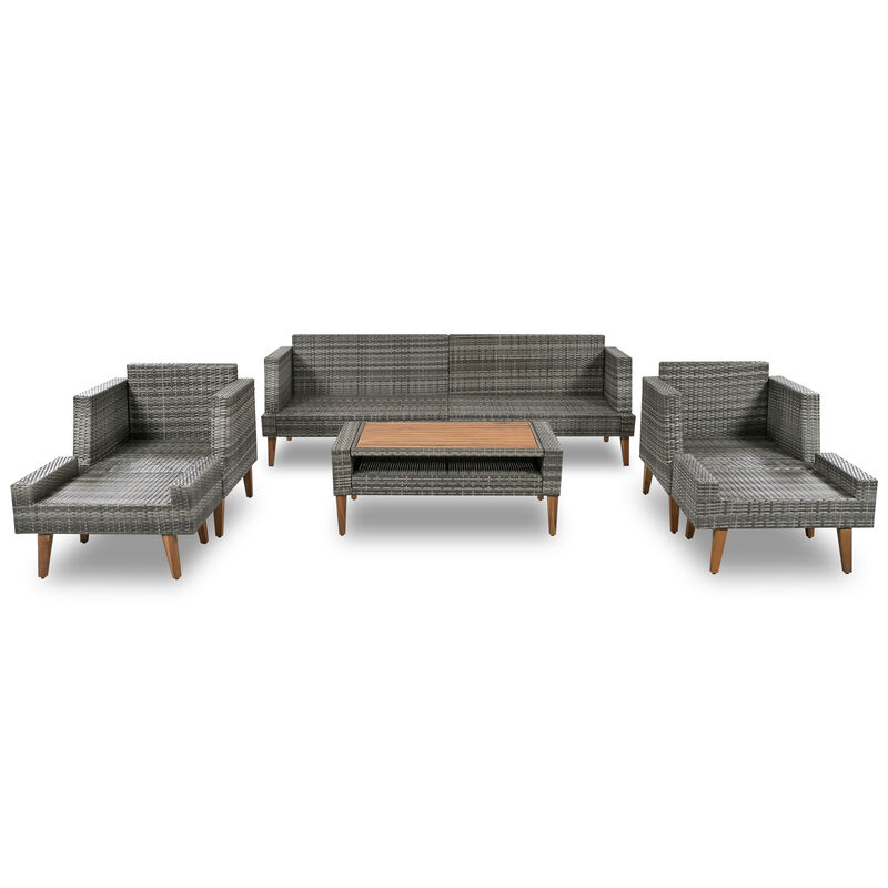 Merax All Weather PE Wicker Outdoor Rattan Sofa Set