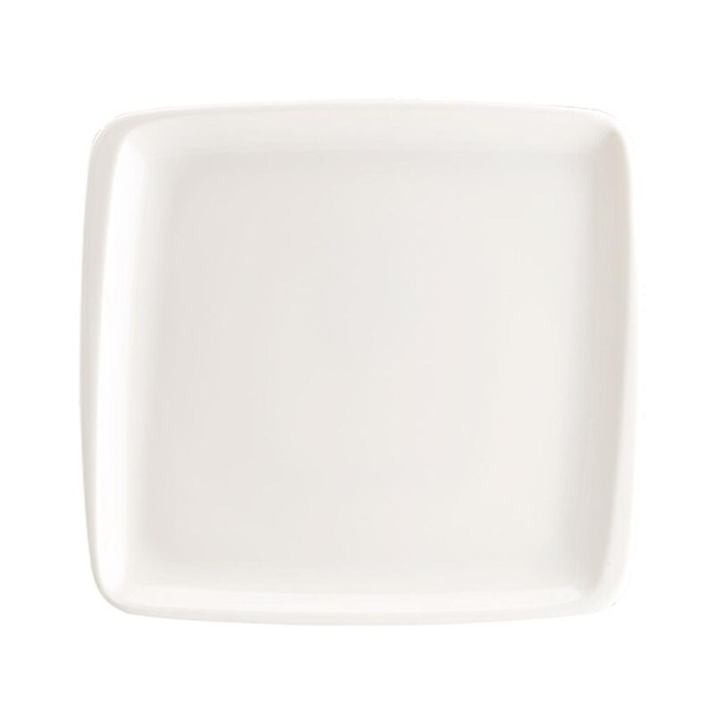 Moove 10.5" x 10" Square Warm White Porcelain Plate