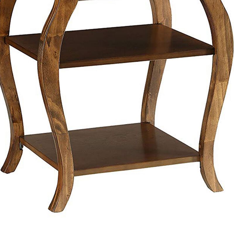 Becci End Table, Walnut-Benzara