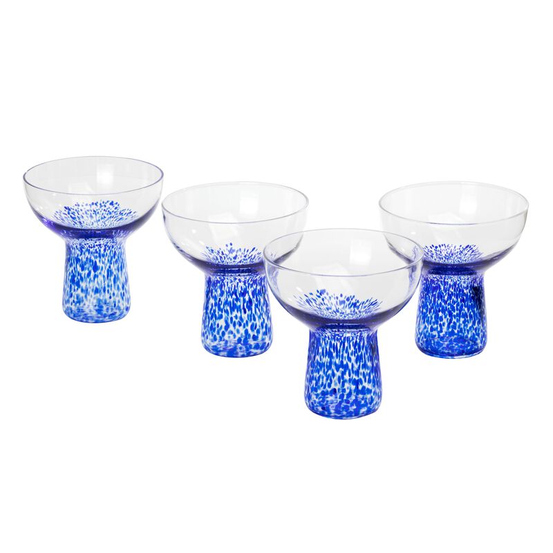 Dottie Clear Orange Dots Cocktail Glass - Set of 4