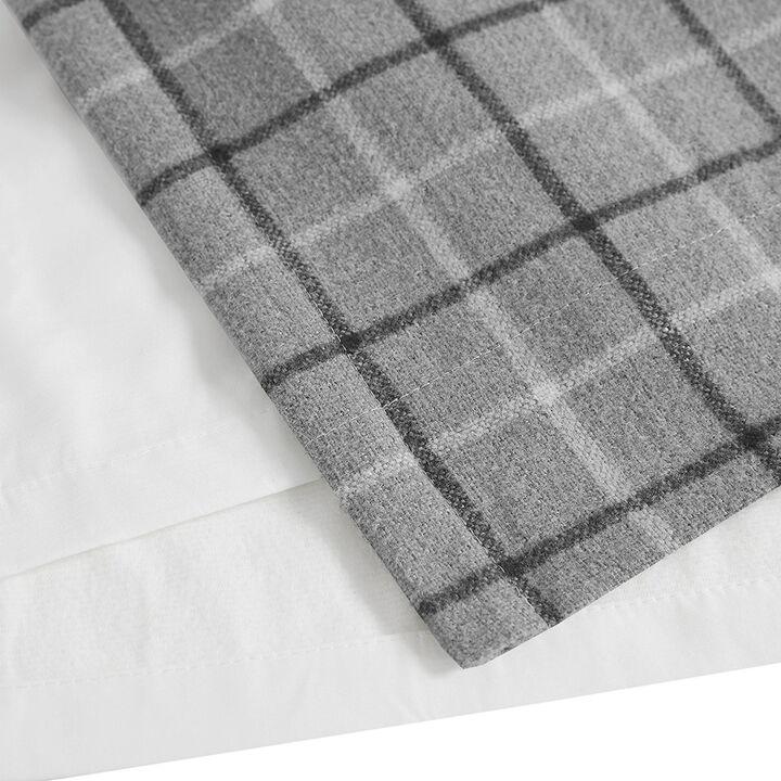 Gracie Mills Brianna Rustic Plaid Faux Leather Tab Top Curtain Panel