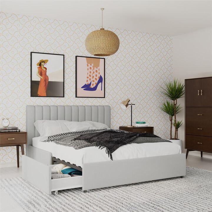 Brittany Upholstered Bed with Storage Drawers