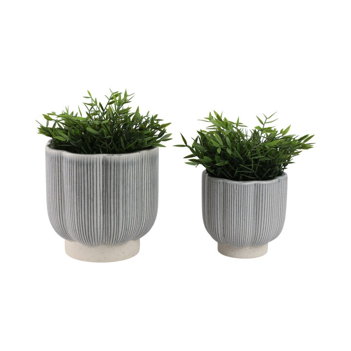 Blu/Ivry Stone Scallop Plntrs