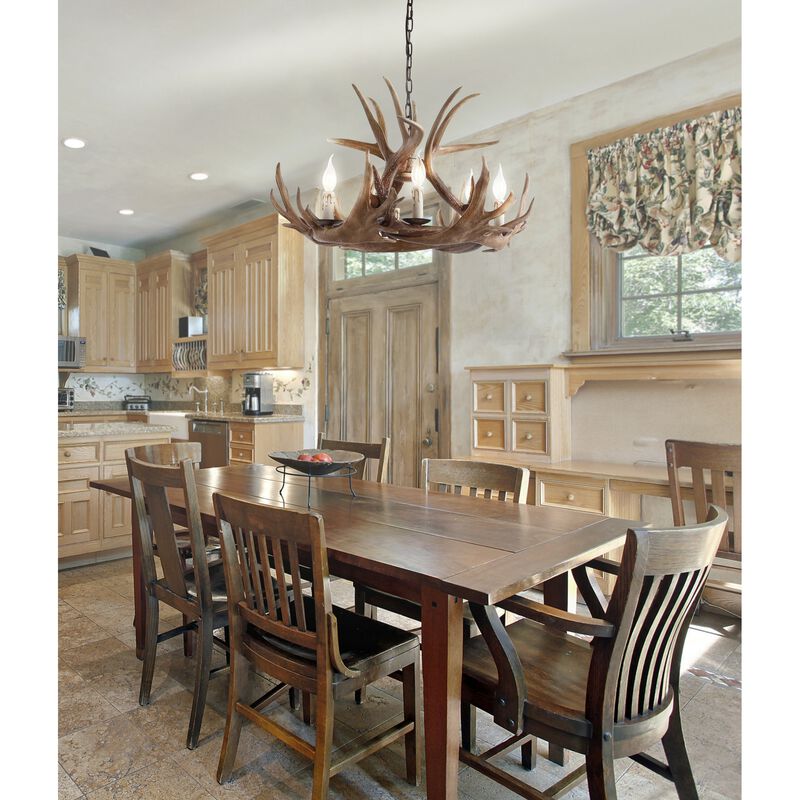 Nelle Adjustable Resin Antler Chandelier