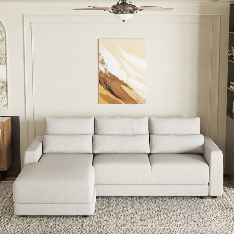 Merax L-shaped Modular Sectional Sofa  with 3 Pillows