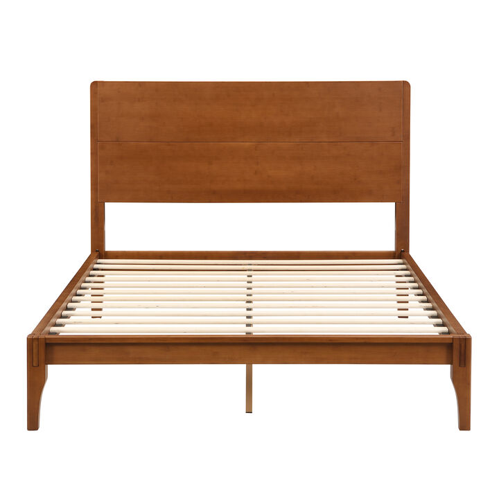 Merax Modern Bamboo Platform Bed with Headboard