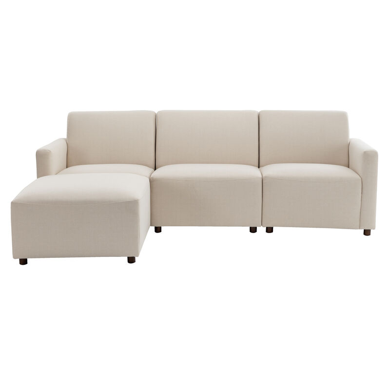 Duvall 4 Piece Modular Sofa - Natural Performance Fabric with Recycled Polyester
