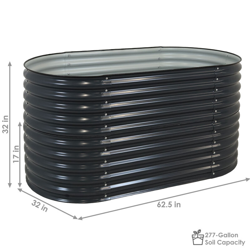Sunnydaze Galvalume Steel Rectangle Raised Garden Bed - 62.5 in