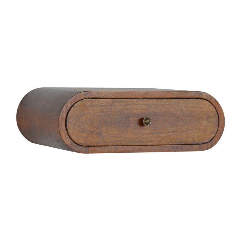 Wall Mounted Round Chestnut1 Drawer Nightstand