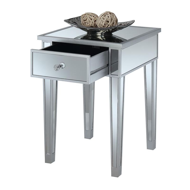 Convience Concept, Inc. Gold Coast Mirrored End Table with Drawer