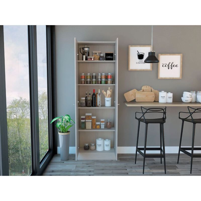 Buxton Rectangle 2-Door Storage Tall Cabinet Washed Oak