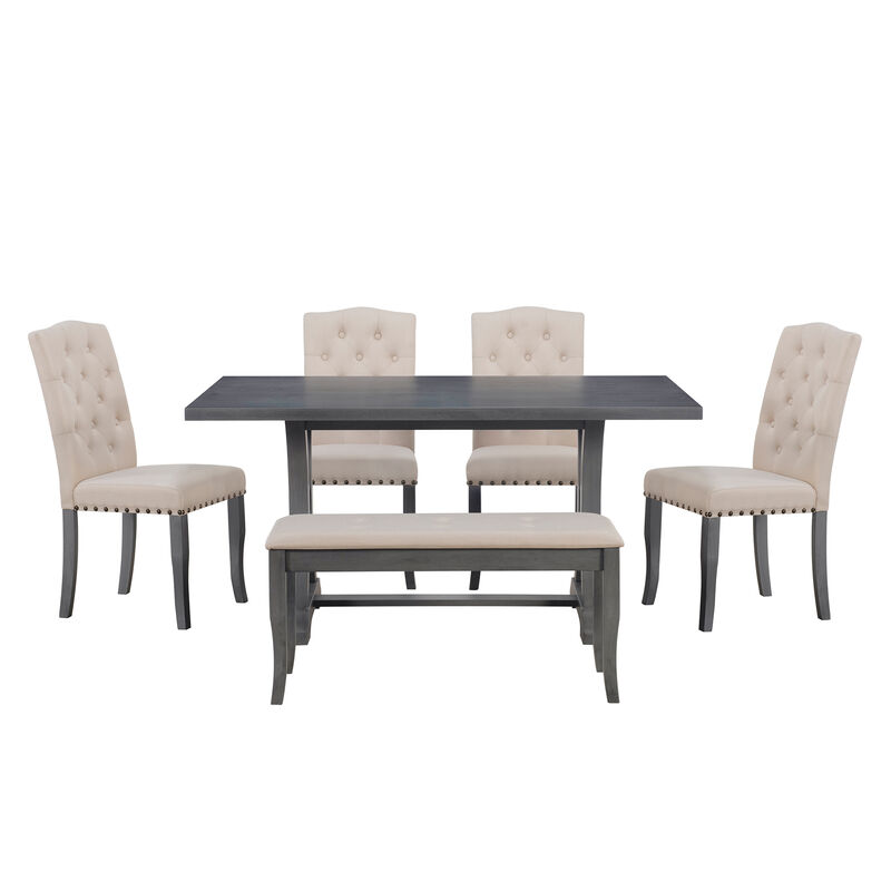 Merax 6-Piece Farmhouse Dining Table Set
