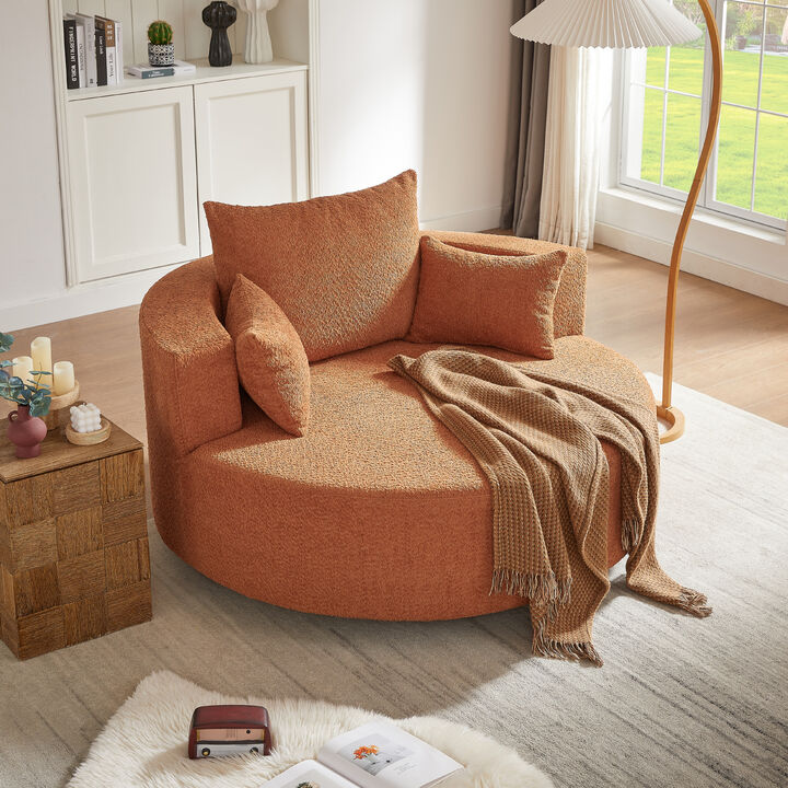Merax Swivel Round Sofa Accent Barrel Chair for Living Room