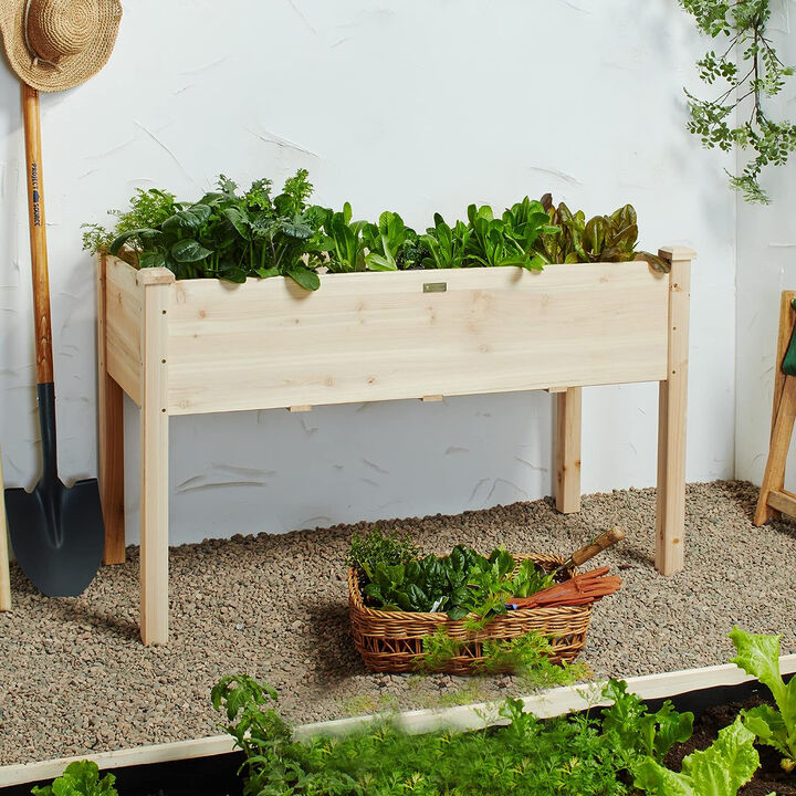 QuikFurn Solid Wood Cedar 30-inch High Raised Garden Bed Planter Box