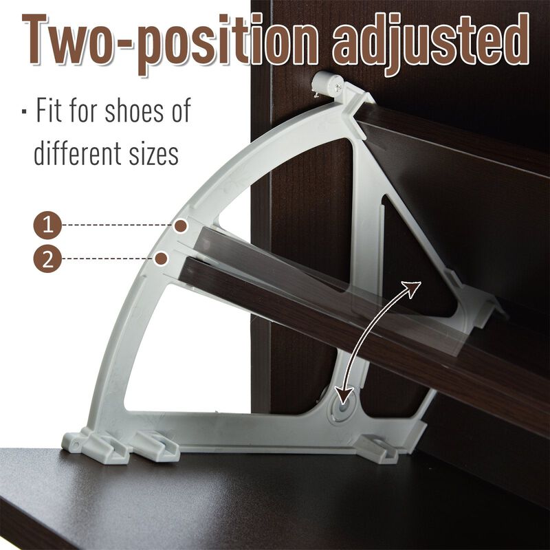 Espresso Shoe Storage: 3-Drawer Cabinet with Spacious Top Surface
