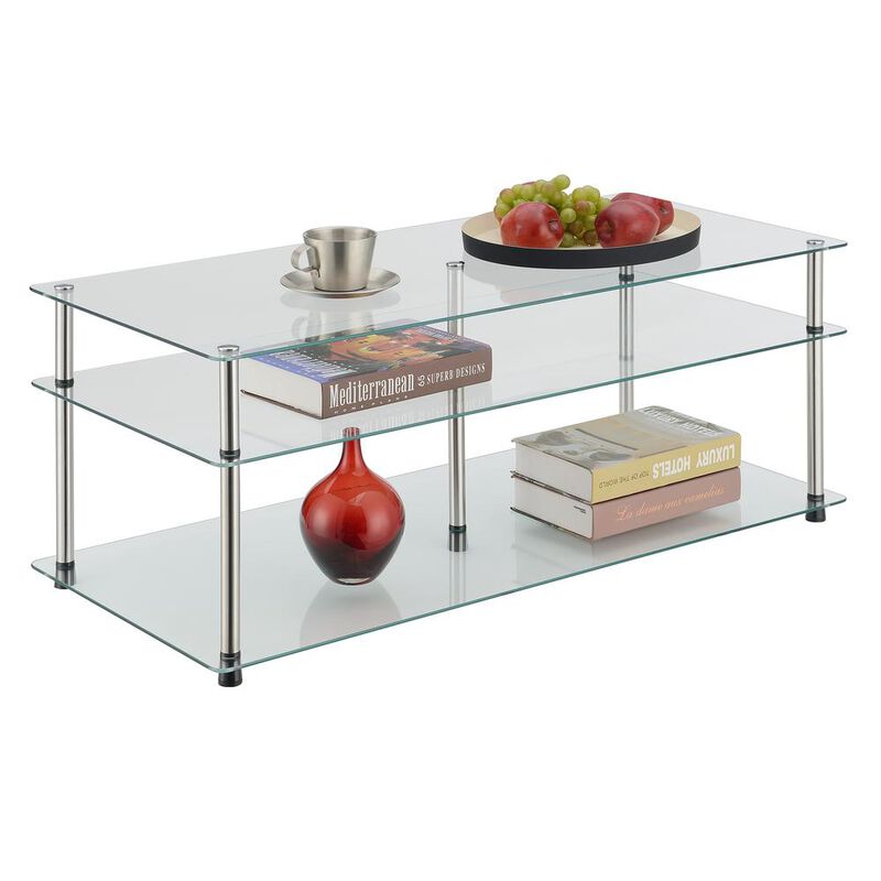 Convience Concept, Inc. Designs2Go Classic Glass 3 Tier Coffee Table