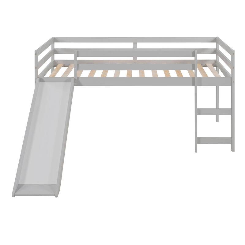 Loft Bed With Slide, Multifunctional Design, Twin