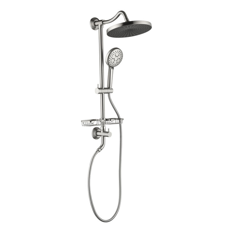 Matte Black Shower System: Rain Showerhead, Hand Shower, Slide Bar, Soap Dish
