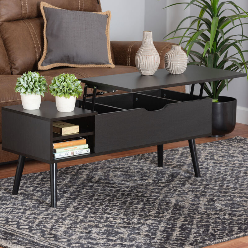 Baxton Studio Roden Two-Tone Coffee Table with Lift-Top Storage Compartment