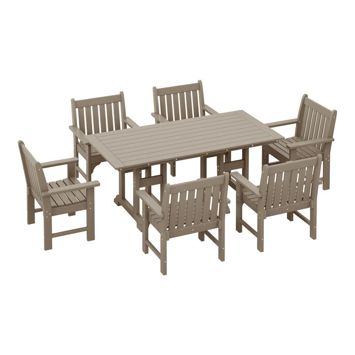 WestinTrends 7-Piece HDPE Outdoor Dining Patio Table and Chairs Set