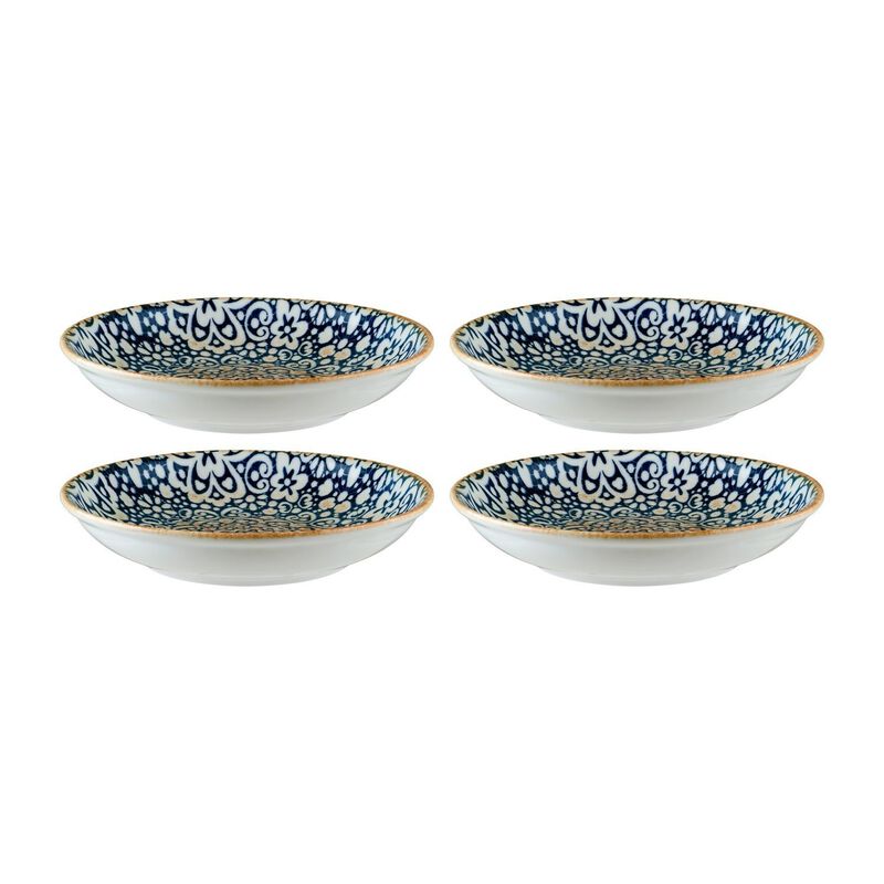 Alhambra dia.8" h:1.5" 17 oz. Round Decorated Porcelain Bowl (Set of 4)
