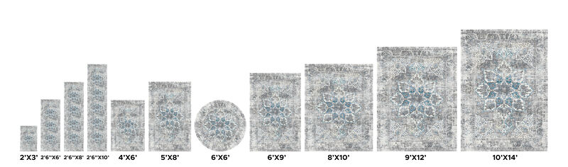Pasargad Home Turkish Efes Design L. Grey Runner- 2' 6" X 6' 0"