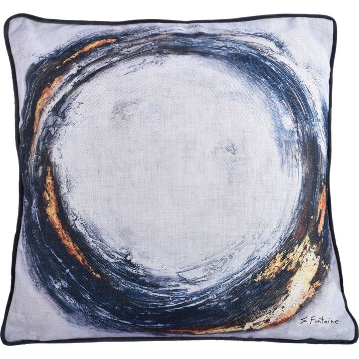 20" Black Ring Velvet Square Throw Pillow