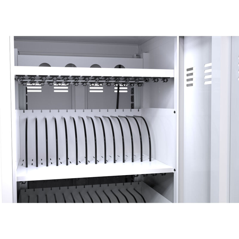 Mobile Charging Cart And Cabinet For Tablets Laptops 32-Device(White)