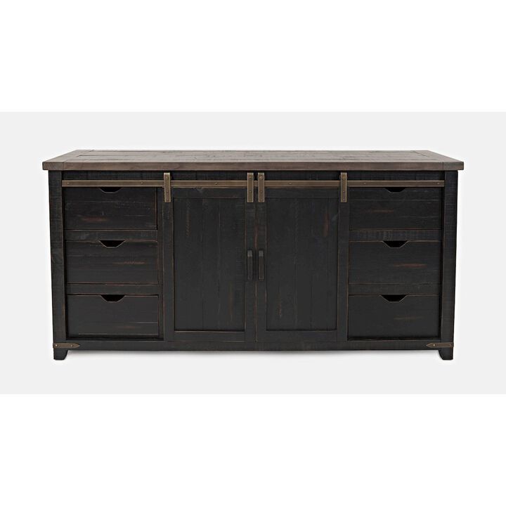 Jofran Madison County Rustic Reclaimed Solid Wood Farmhouse 70 Barn Door Server
