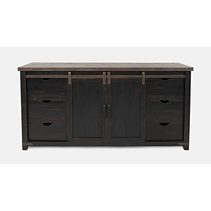 Jofran Madison County Rustic Reclaimed Solid Wood Farmhouse 70 Barn Door Server