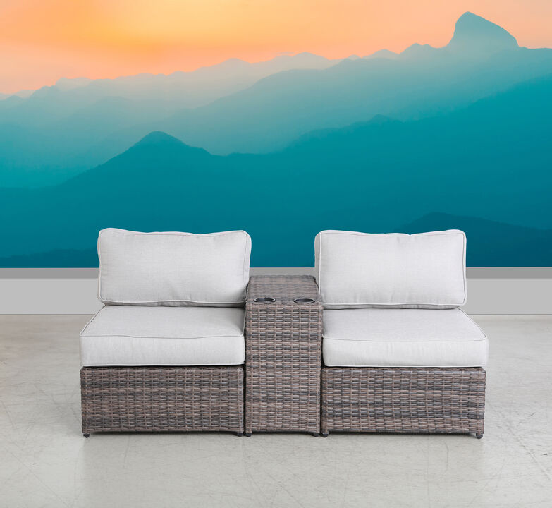 Living Source International Wicker Fully Assembled 2 - Person Seating Group with Cushions New