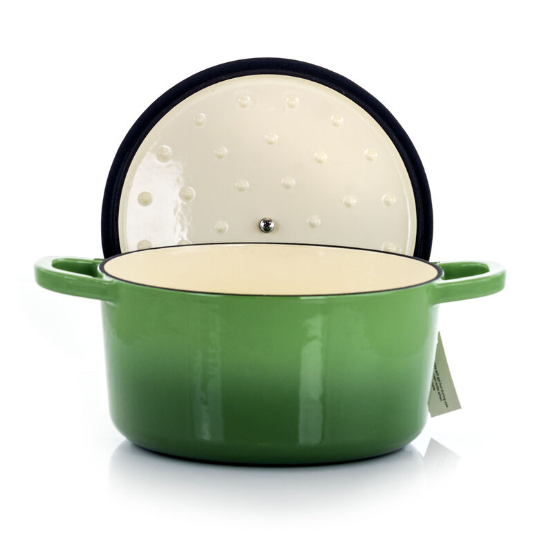 Crock-Pot Artisan 2 Piece 3 Quarts Enameled Cast Iron Dutch Oven in Pistachio Green