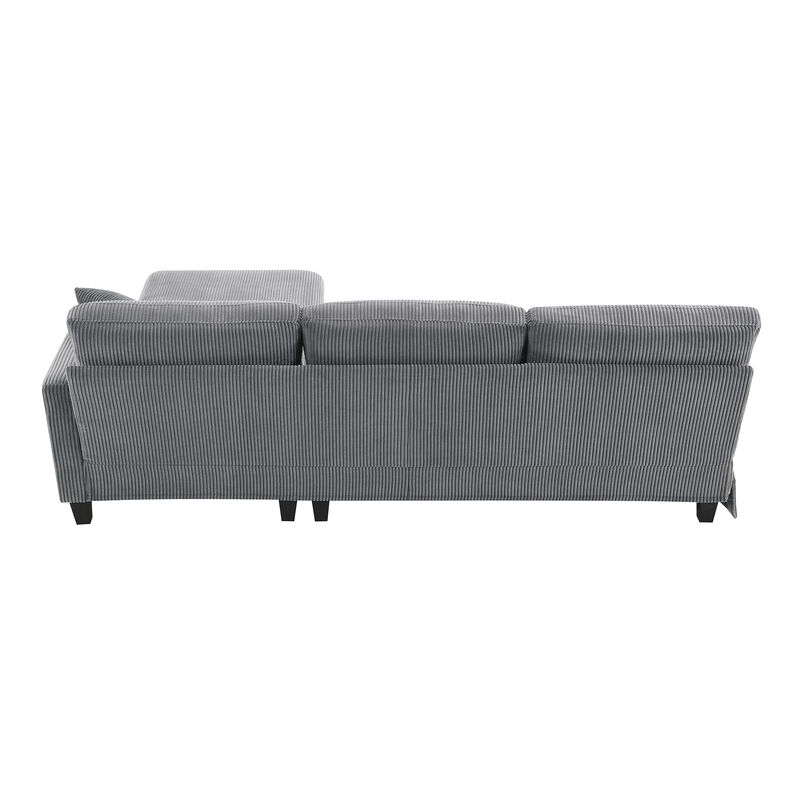 Merax Modern L-shaped Corduroy Sofa with Reversible Chaise