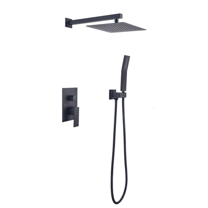 Complete Luxury Rain Shower Combo Set, Wall Mounted Mixer Shower Head for Bathroom