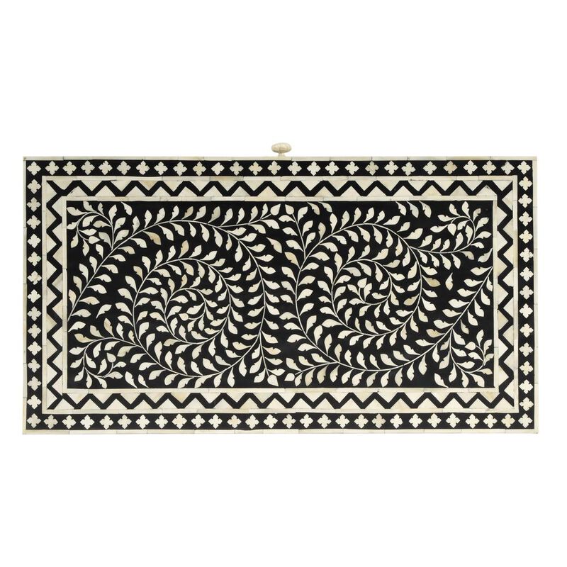 Butler Specialty Perilla  Bone Inlay Writing Desk, Black and White, Gold