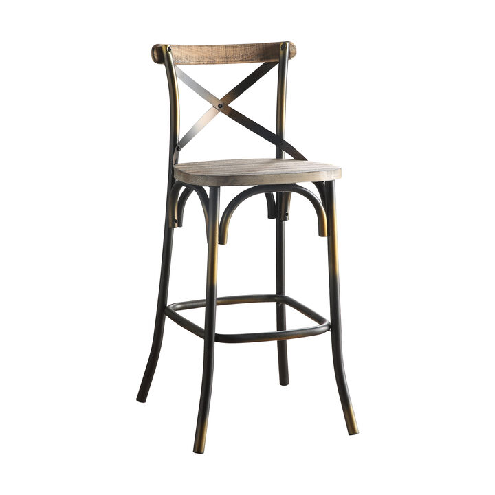 ACME Zaire Bar Chair, Antique Copper & Antique Oak