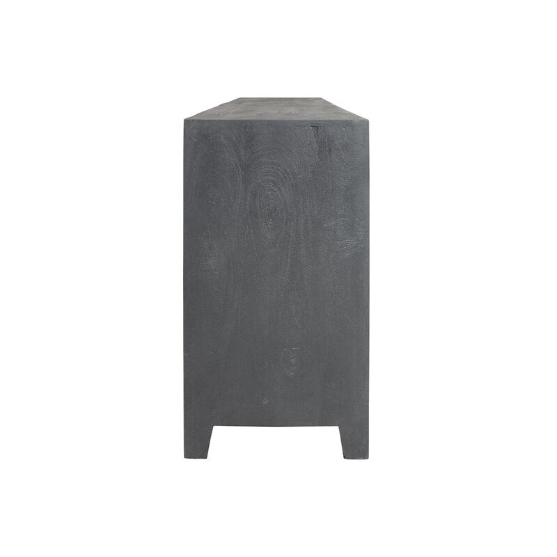 Alex Hamilton Waverly Solid Wood Media Cabinet with 4 Doors and Gray Finish