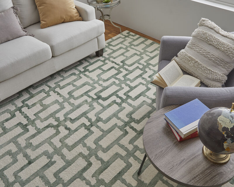 Lorrain 8919F Ivory/Green 3'6" x 5'6" Rug