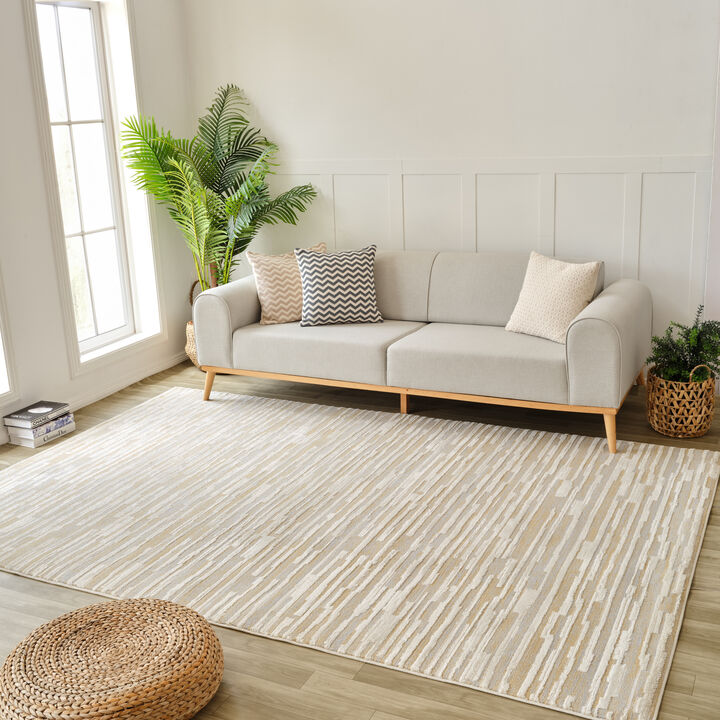 Nomad Abstract Modern Green Beige Indoor Area Rug