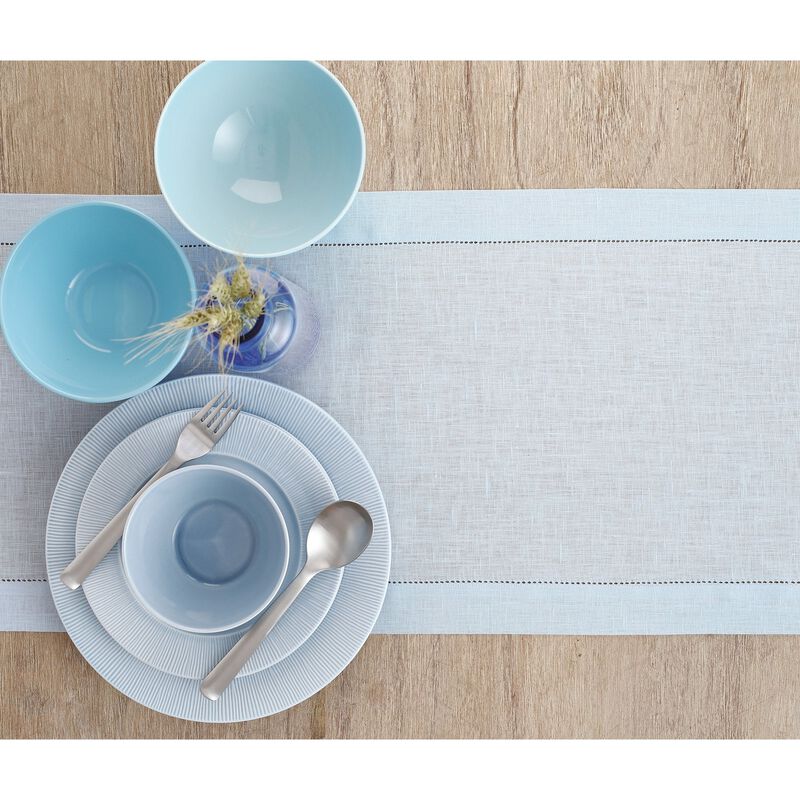 Solino Home 100% Pure Linen Table Runner | Classic Hemstitch for Thanksgiving, Christmas