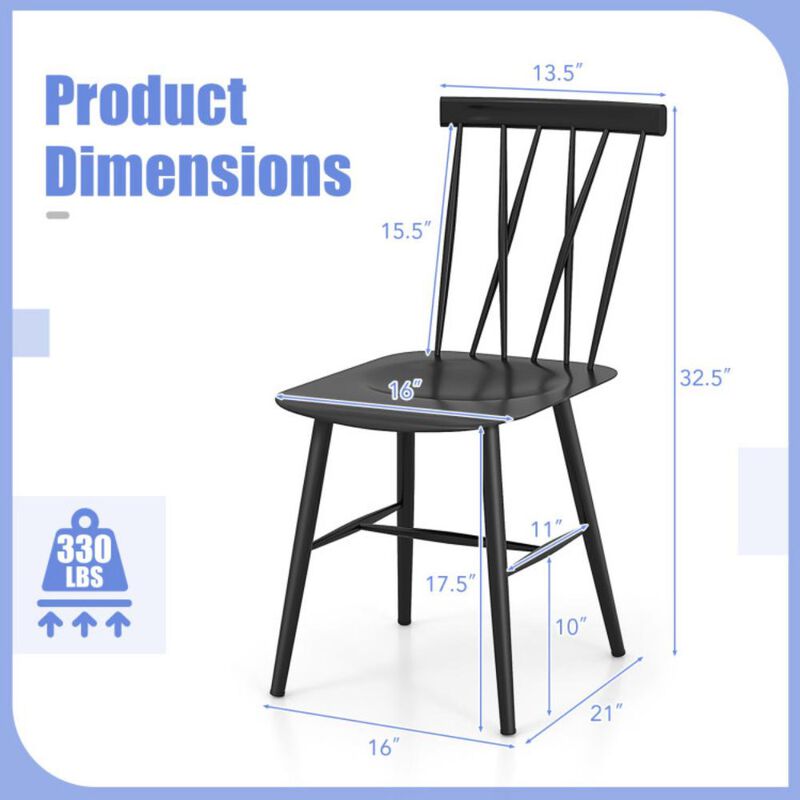 Hivvago Set of 2 Modern Dining Chairs with Backrest