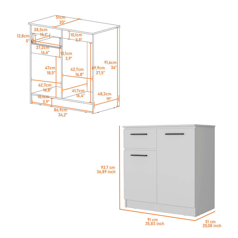 Loonam 2-Door 1-Drawer Dresser