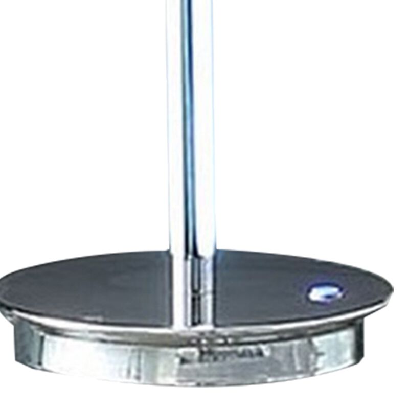 Fizo 25 Inch Table Lamp, Sleek Design, LED Light, Touch Switch, Silver-Benzara