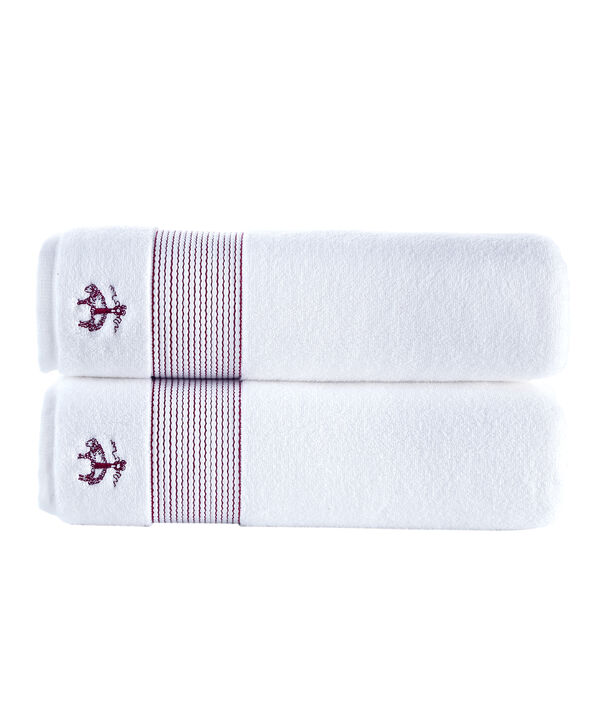 Brooks Brothers Rope Stripe Border 2 pcs Bath Sheets