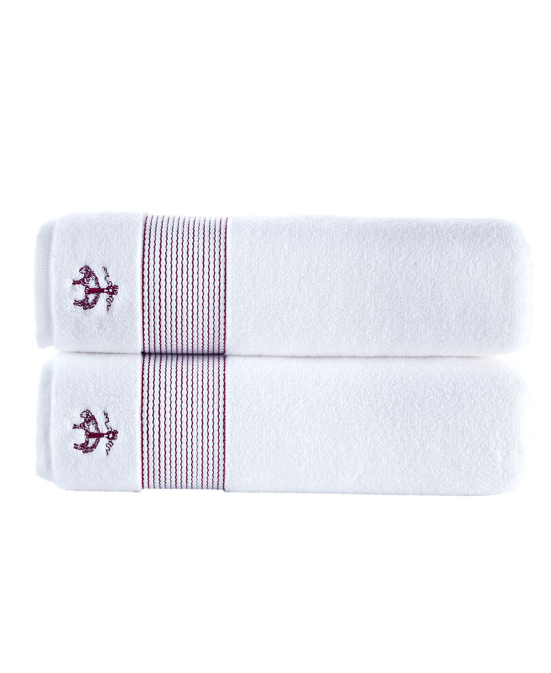 Brooks Brothers Rope Stripe Border 2 pcs Bath Sheets