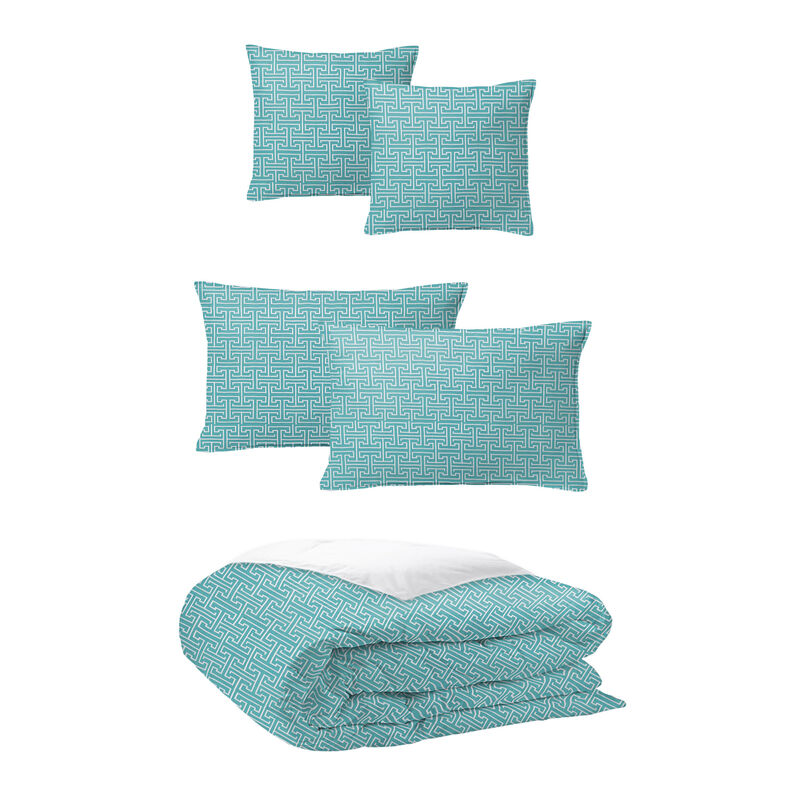 6ix Tailors Fine Linens Bishop Turquoise Comforter Set